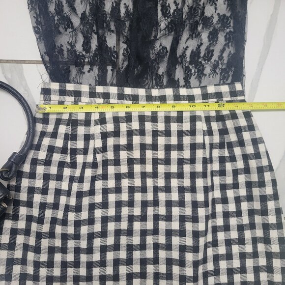 Vintage 90s Ira Joyce Black and White Checkered Skirt xs sm - Picture 3 of 5